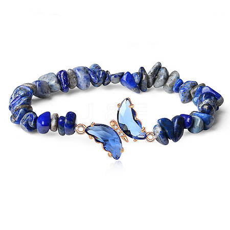 Fashionable Natural Lapis Lazuli Chips Beaded Bracelets TI6720-7-1