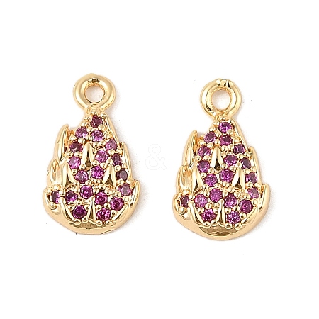 Brass Micro Pave Cubic Zirconia Pendants KK-R219-11G-1