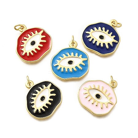 Brass Enamel Pendants KK-D339-19G-1