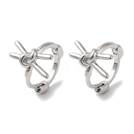 knot Brass Hoop Earrings for Women EJEW-U008-09P-1