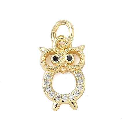 Brass Micro Pave Cubic Zirconia Charms KK-K368-06C-G-1