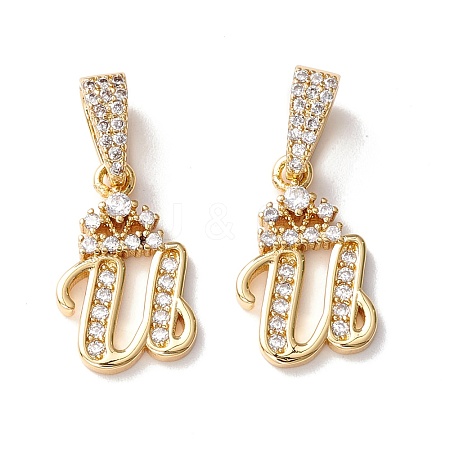 Eco-Friendly Brass Micro Pave Cubic Zirconia Pendants KK-K265-01G-U-1