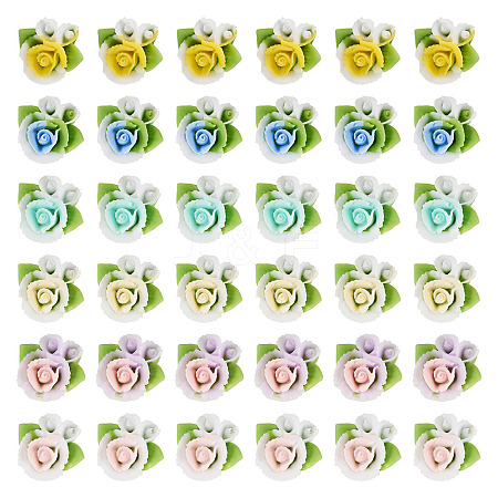 200Pcs Flower Opaque Resin Cabochons CRES-TA0001-73-1