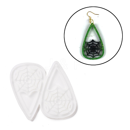 DIY Teardrop with Spider Web Pendants Silicone Molds DIY-D060-11-1