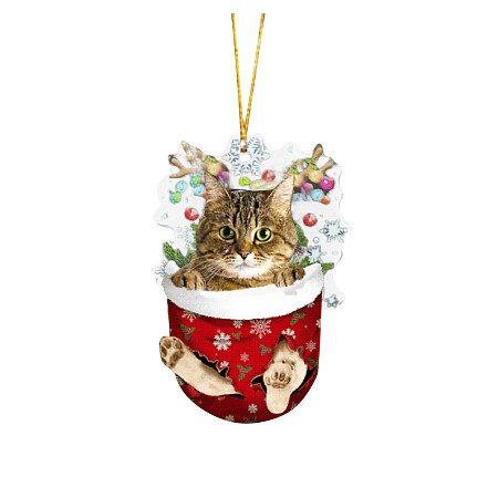 Cat in Christmas Stocking Ornaments WG35874-01-1