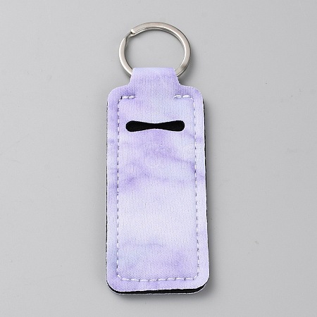 Marble Pattern Neoprene Lipstick Protective Case Portable Holder Pouch Keychain KEYC-WH0040-03B-1