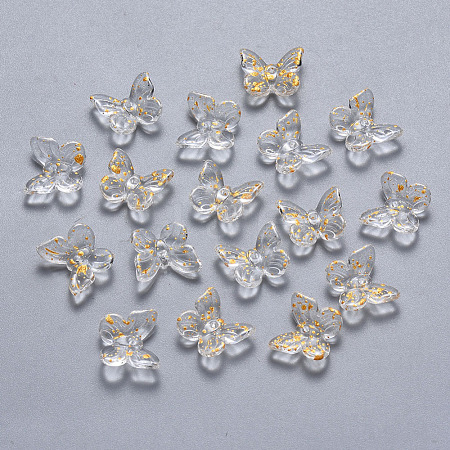 Two Tone Transparent Spray Painted Glass Charms GLAA-T016-22D-1