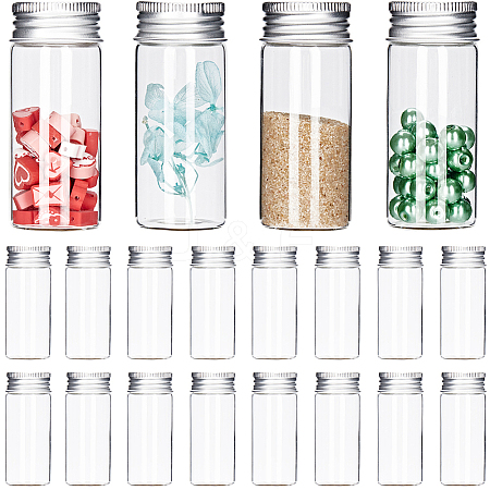 24Pcs Clear Glass Bottles Bead Containers CON-SC0001-09A-1
