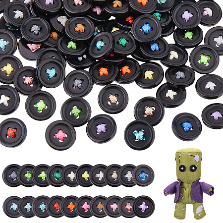 120Pcs 20 Colors Resin Button Eye Cabochons AJEW-FH00028-1