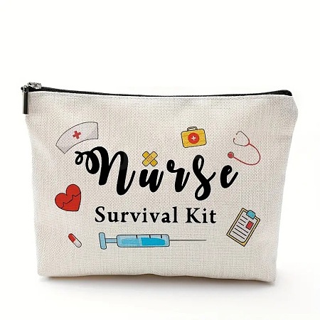 Nurse Cotton Linen Cosmetic Bag PW-WG63290-03-1