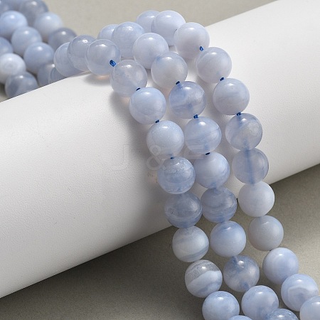 Natural Blue Lace Agate Beads Strands G-F222-30-6mm-01-1
