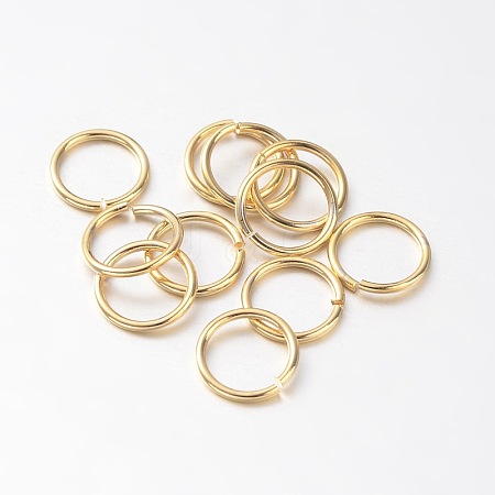 Eco-Friendly PVD Vacuum Plating & Long-Lasting Plated Brass Open Jump Rings KK-E663-10mm-G-1