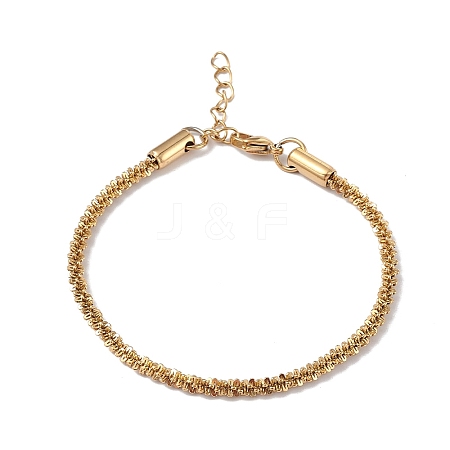 Ion Plating(IP) 304 Stainless Steel Bone Rope Chain Bracelet for Women BJEW-I311-01C-G-1