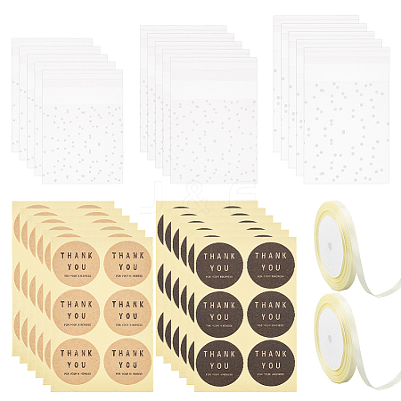 BENECREAT Dot Round Thank You Self-Adhesive Paper Gift Tag Stickers DIY-BC0006-31-1