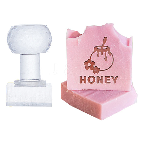 Clear Acrylic Soap Stamps with Big Handles DIY-WH0438-039-1