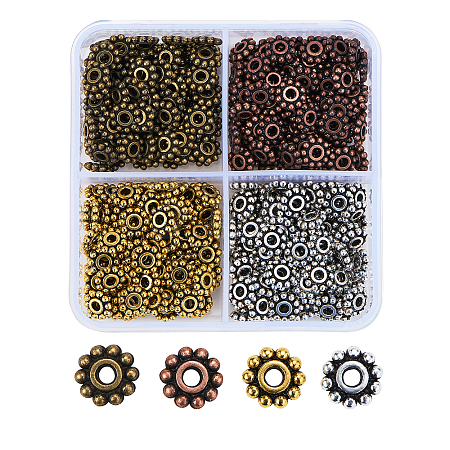 Gear Tibetan Style Alloy Spacer Beads PALLOY-CJ0001-55-RS-1