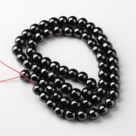 Non-Magnetic Synthetic Hematite Beads Strands X-G-H1624-6mm-1-1