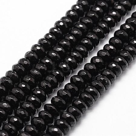 Natural Black Onyx Beads Strands G-P161-23-6x3mm-1