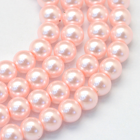 Baking Paint Pearlized Glass Pearl Round Bead Strands HY-Q003-4mm-70-1