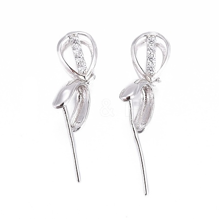 Anti-Tarnish Rhodium Plated 925 Sterling Silver Pendant Bails STER-L058-016P-1