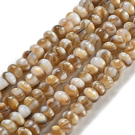 Natural Freshwater Shell Beads Strands X-BSHE-G038-05-1
