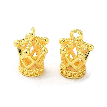 Rack Plating Brass Pave Clear Cubic Zirconia Pendants KK-D100-05G-1