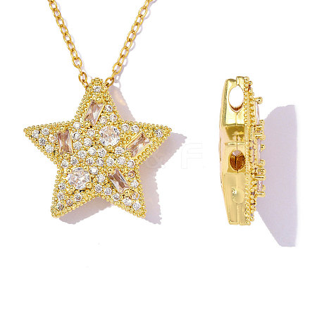 Brass Micro Pave Clear Cubic Zirconia Pendants CU-OY001-61G-1