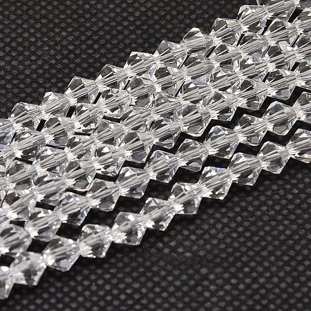 Imitate Austrian Crystal Bicone Glass Beads Strands GLAA-F029-6x6mm-13-1