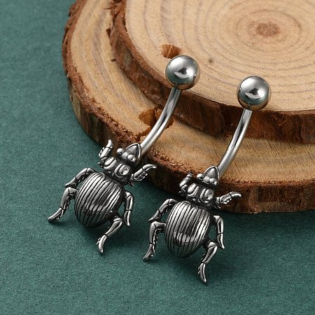 Insect 316 Surgical Stainless Steel Belly Button Rings/Earrings EJEW-G416-03AS-1