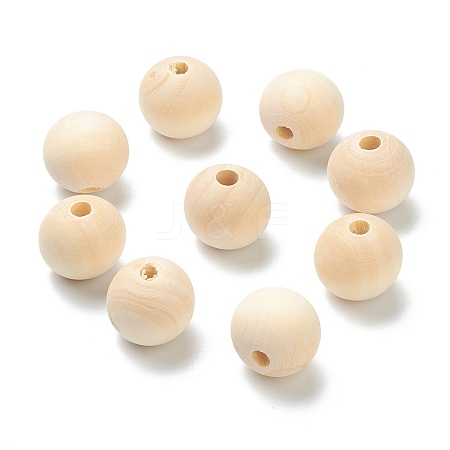 Natural Unfinished Wood Beads WOOD-XCP0001-19A-1