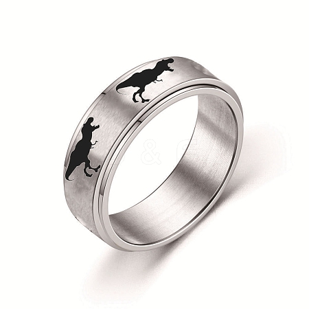 Rotating 201 Stainless Steel Anxiety Relief Rings for Women Men RJEW-H230-36B-P01-1
