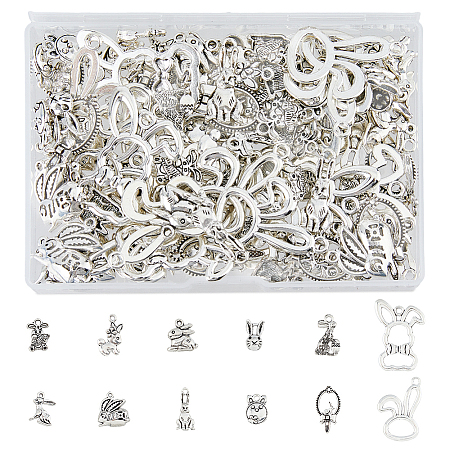120pcs 12 Style Tibetan Style Alloy Pendants TIBE-DC0001-08-1