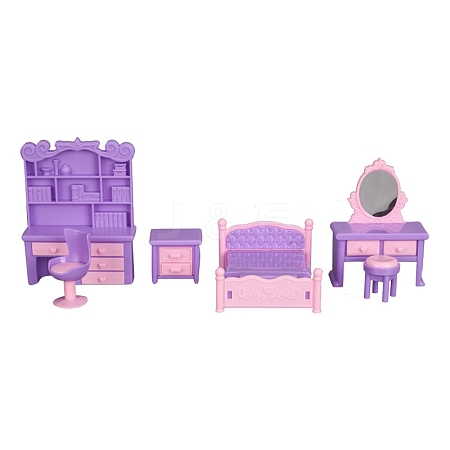 Plastic Bedroom Furniture Kit Miniature Ornaments PW-WGCBD6E-03-1