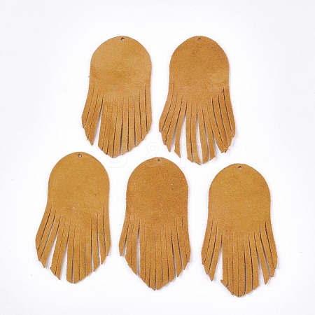 Eco-Friendly Sheepskin Leather Tassel Big Pendants FIND-S301-14E-1