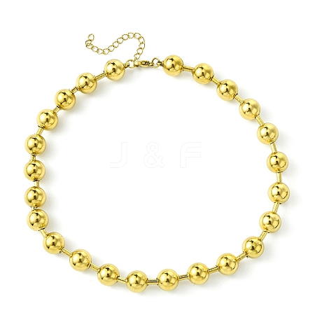 Ion Plating(IP) 304 Stainless Steel Bead Necklaces for Men Women NJEW-C053-05C-G-1