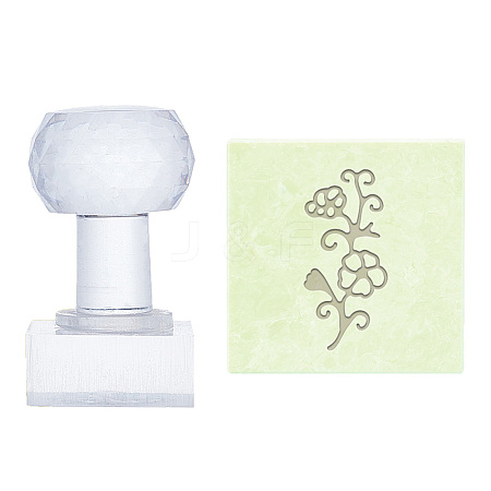 Clear Acrylic Soap Stamps DIY-WH0477-006-1