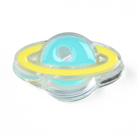 Transparent Acrylic Enamel Beads OACR-N130-022-01-1