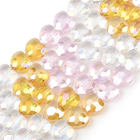 Electroplate Transparent Glass Beads Strands GL-CBADAFE-01A-1