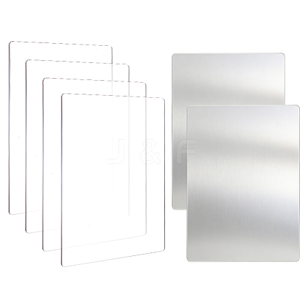 6Pcs 2 Styles Acrylic & 201 Stainless Steel Sheets DIY-OC0015-92-1