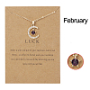 Moon & Star Alloy Rhinestone Birth Stone Pendant Necklaces WG0039E-02-1