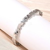 Heart Brass Cuff Bangles for Women BJEW-C144-01B-P-1