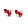 Brass Enamel Stud Earrings EJEW-A148-01A-4
