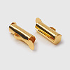 Brass Slide On End Clasp Tubes KK-P031-13G-1