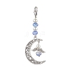 Moon Angel Alloy & Glass Pendant Decorations HJEW-JM02043-1