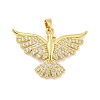 Phenix Rack Plating Brass Clear Cubic Zirconia Pendants KK-M291-08G-1