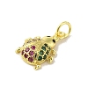 Brass Micro Pave Colorful Cubic Zirconia Charms KK-M283-26D-02-2