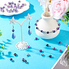 70Pcs 7 Colors Glass Pearl Round Connector Charms PALLOY-TA00267-8