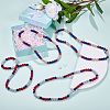 Polymer Clay Rhinestone Round Beaded Necklaces NJEW-SW00049-03-4
