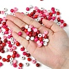 1000Pcs 5 Colors Valentine's Day Round Dyed Natural Wood Beads WOOD-YW0001-13-3