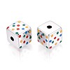 Opaque Printed Acrylic Beads OACR-T029-09-2